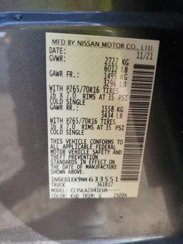 2022 NISSAN FRONTIER S - 1N6ED1EK9NN633551