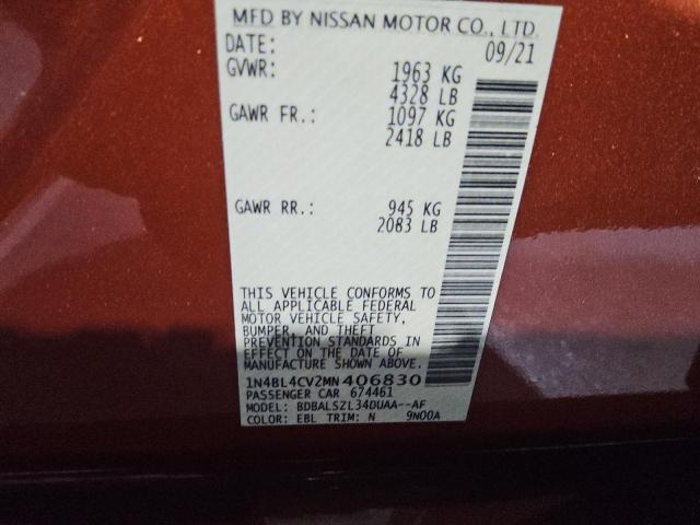2021 NISSAN ALTIMA SR - 1N4BL4CV2MN406830