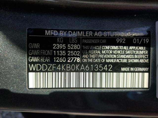 VIN WDDZF4KB0KA613542 2019 MERCEDES-BENZ E-CLASS no.12