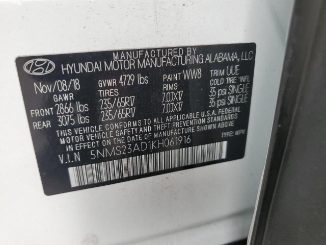 VIN 5NMS23AD1KH061916 2019 HYUNDAI SANTA FE no.13