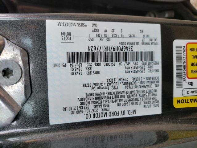 VIN 3FA6P0H97HR177624 2017 Ford Fusion, SE no.12