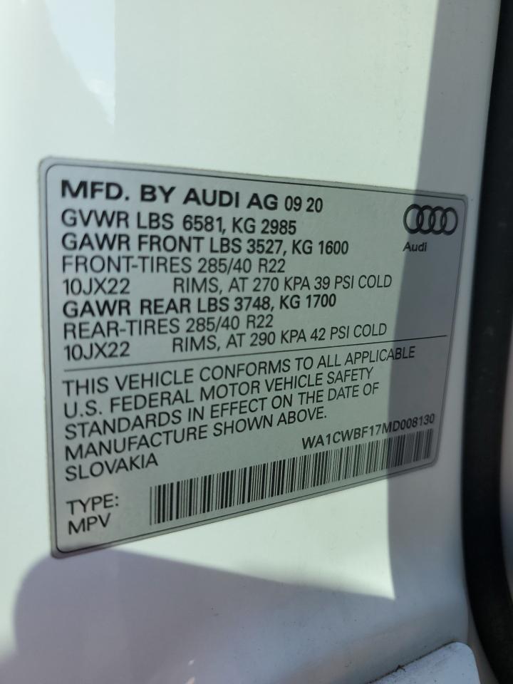 Lot #2960061123 2021 AUDI SQ8 PRESTI