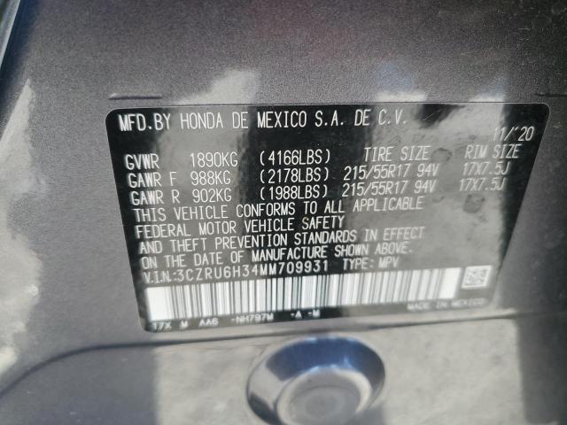 VIN 3CZRU6H34MM709931 2021 Honda HR-V, LX no.13