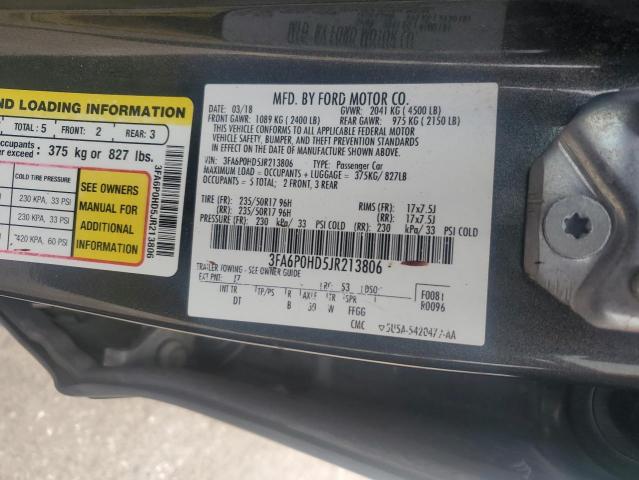 2018 FORD FUSION SE - 3FA6P0HD5JR213806