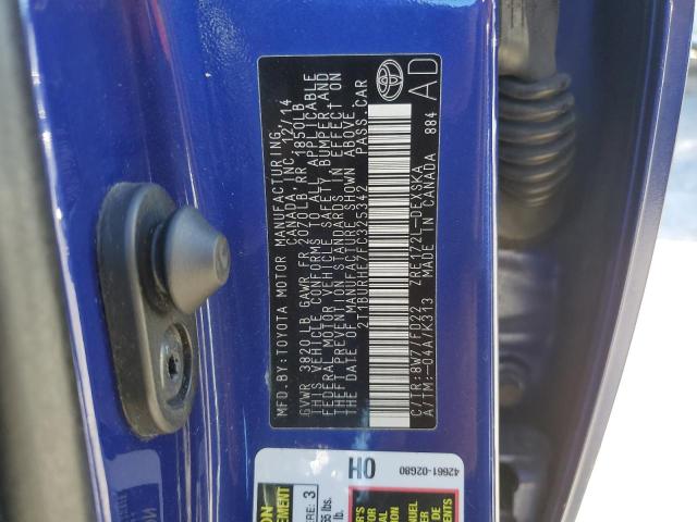 VIN 2T1BURHE7FC325342 2015 Toyota Corolla, L no.12