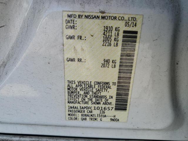 2015 NISSAN ALTIMA 2.5 - 1N4AL3AP0FC101657