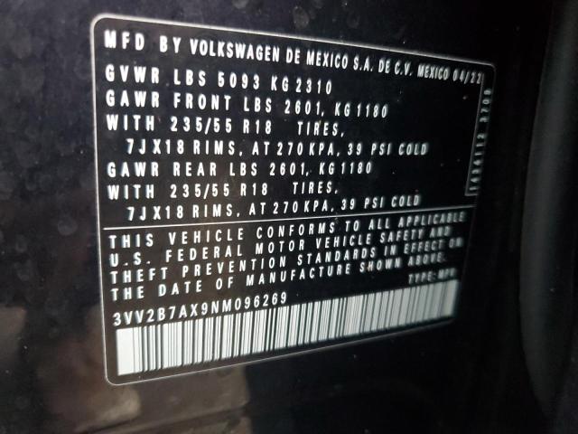 2022 VOLKSWAGEN TIGUAN SE - 3VV2B7AX9NM096269
