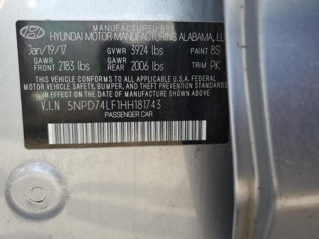 2017 HYUNDAI ELANTRA SE - 5NPD74LF1HH181743