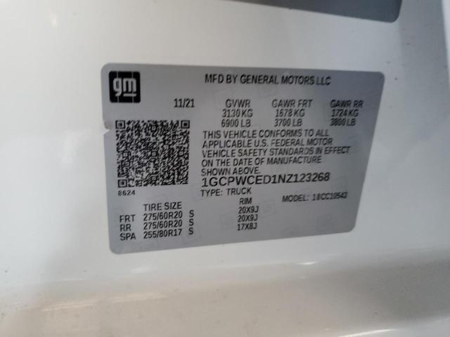 2022 CHEVROLET SILVERADO - 1GCPWCED1NZ123268