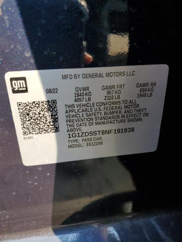 2022 CHEVROLET MALIBU LT - 1G1ZD5ST8NF191938