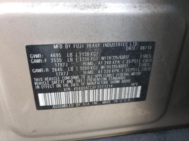 VIN 4S4BSACC6F3221314 2015 Subaru Outback, 2.5I Pre... no.13