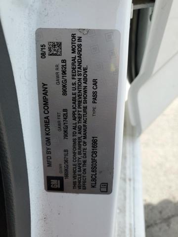 2015 CHEVROLET SPARK EV 2 - KL8CL6S03FC816981