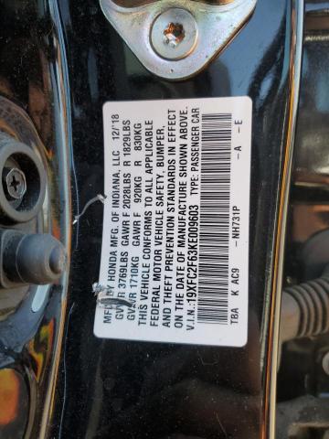 2019 HONDA CIVIC LX - 19XFC2F63KE009603
