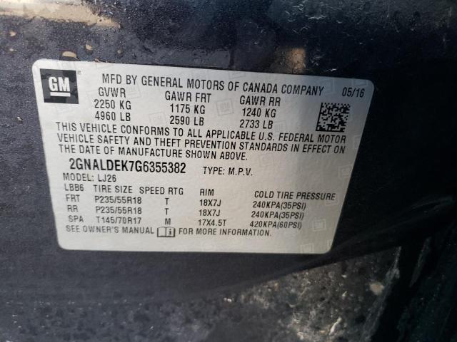 2016 CHEVROLET EQUINOX LT - 2GNALDEK7G6355382