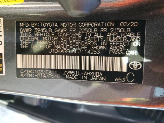 VIN JTDKARFU6L3114253 2020 Toyota Prius, L no.13