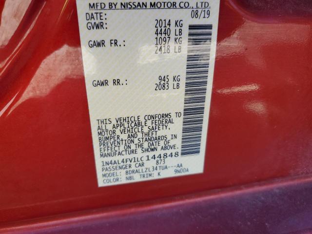2020 NISSAN ALTIMA PLA - 1N4AL4FV1LC144848