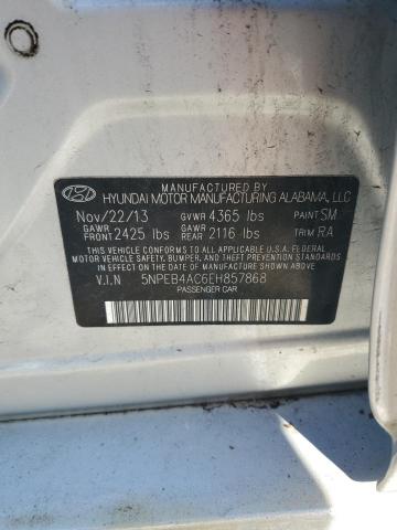 VIN 5NPEB4AC6EH857868 2014 Hyundai Sonata, Gls no.12