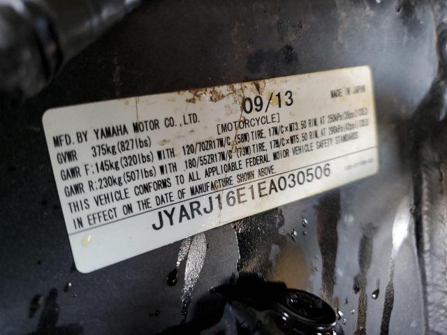 2014 YAMAHA YZFR6 JYARJ16E1EA030506