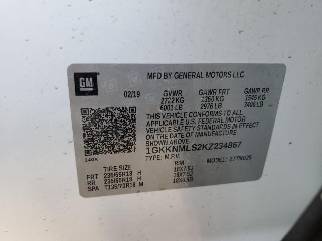 VIN 1GKKNMLS2KZ234867 2019 GMC Acadia, Slt-1 no.13