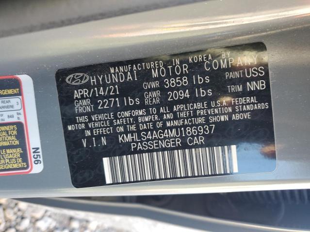 VIN KMHLS4AG4MU186937 2021 Hyundai Elantra, Sel no.12