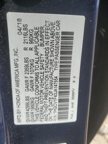 2018 HONDA ACCORD EX - 1HGCV1F43JA147554