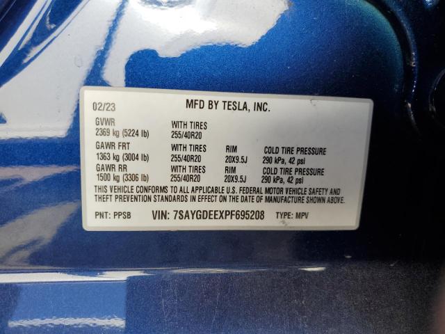 2023 TESLA MODEL Y - 7SAYGDEEXPF695208