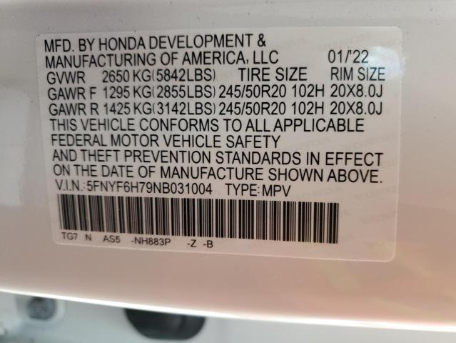 VIN 5FNYF6H79NB031004 2022 HONDA PILOT no.14