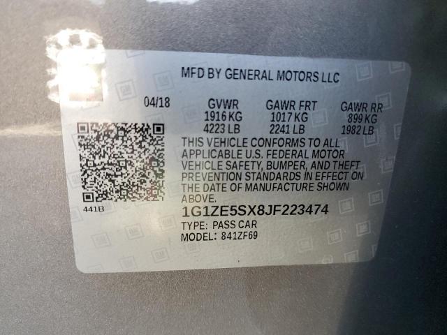 2018 CHEVROLET MALIBU PRE 1G1ZE5SX8JF223474