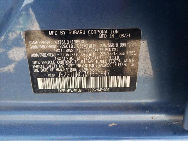 2021 SUBARU CROSSTREK - JF2GTHNC7MH650847