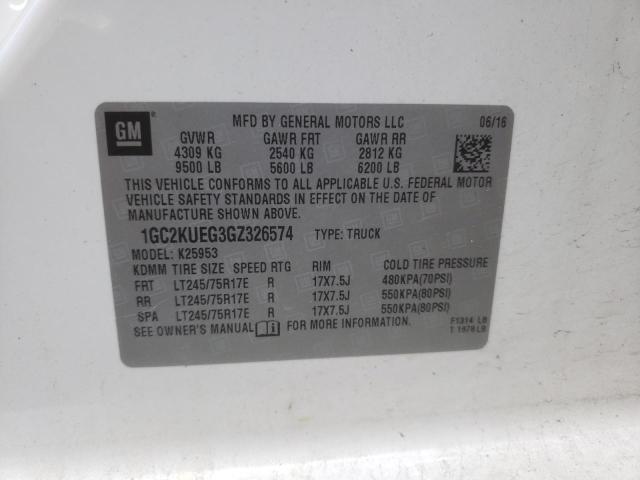 2016 CHEVROLET SILVERADO - 1GC2KUEG3GZ326574