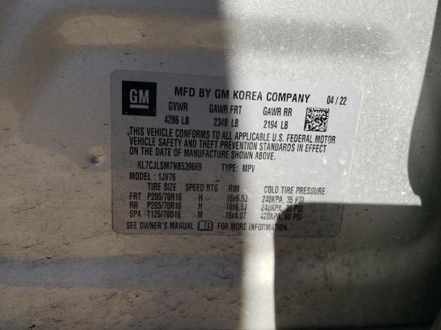 2022 CHEVROLET TRAX 1LT - KL7CJLSM7NB539669