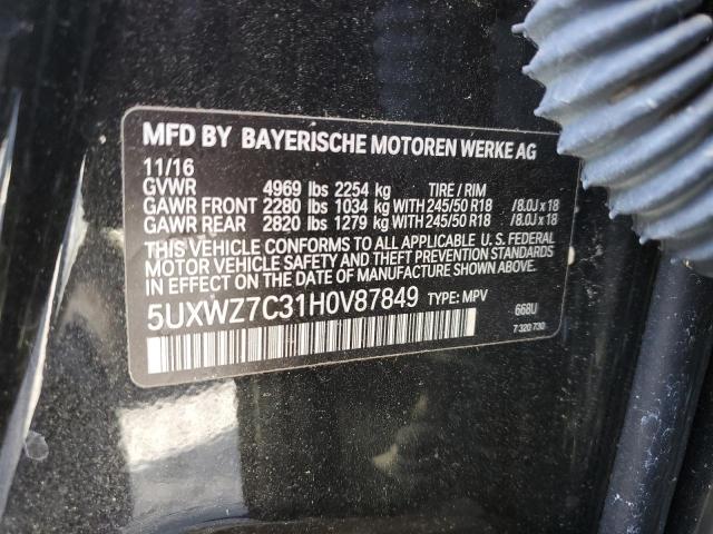 2017 BMW X3 SDRIVE2 - 5UXWZ7C31H0V87849