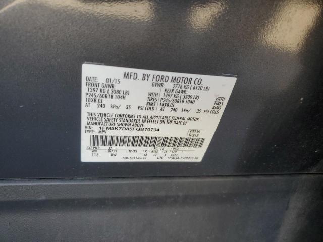 2015 FORD EXPLORER X - 1FM5K7D85FGB70794