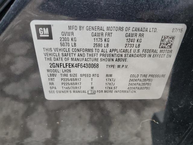 2015 CHEVROLET EQUINOX LT - 2GNFLFEK4F6430068