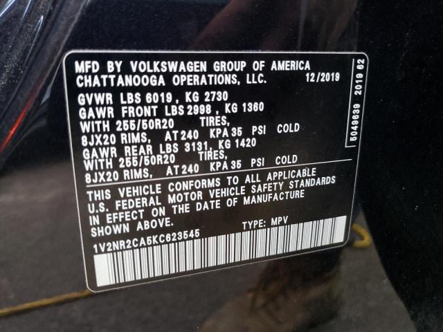 2019 VOLKSWAGEN ATLAS SEL - 1V2NR2CA5KC623545