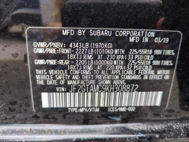 VIN JF2GTAMC9KH308872 2019 Subaru Crosstrek, Limited no.14