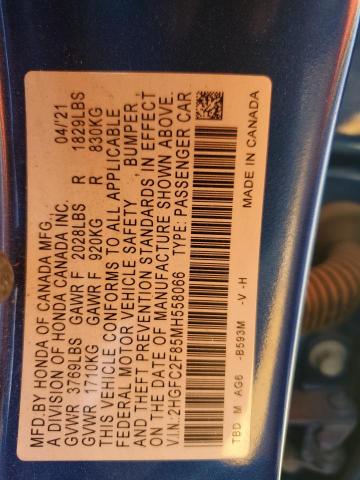 2021 HONDA CIVIC SPOR - 2HGFC2F85MH558066