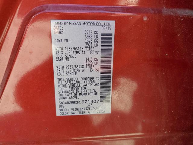 2015 NISSAN PATHFINDER - 5N1AR2MMXFC671407