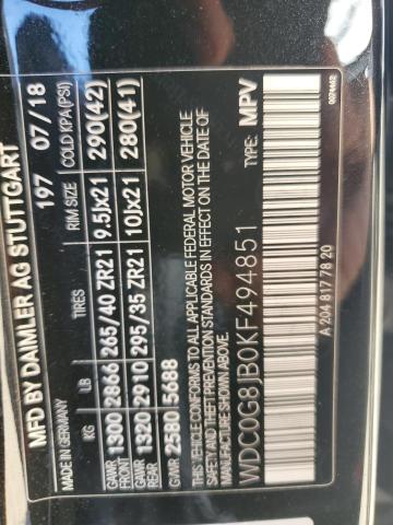 2019 MERCEDES-BENZ GLC 63 4MA WDC0G8JB0KF494851