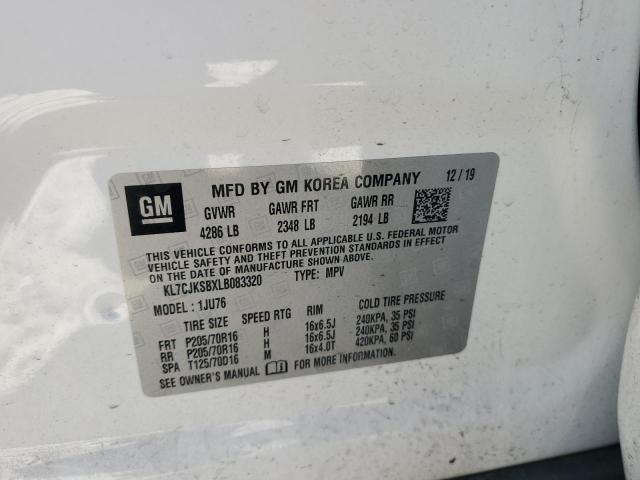 2020 CHEVROLET TRAX LS - KL7CJKSBXLB083320