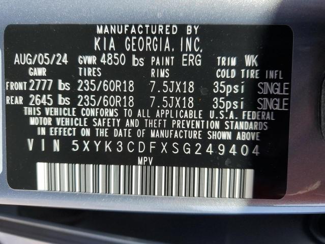 VIN 5XYK3CDFXSG249404 2025 KIA SPORTAGE no.14