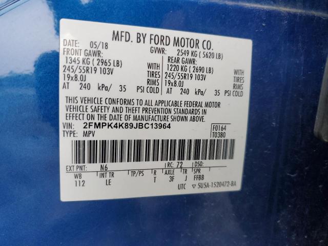 2018 FORD EDGE TITAN - 2FMPK4K89JBC13964