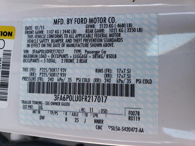 VIN 3FA6P0LU0FR217017 2015 Ford Fusion, Se Hybrid no.12