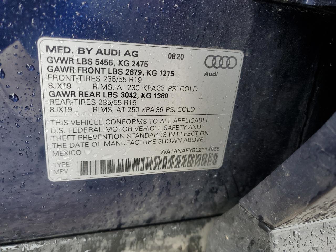 Lot #2935932884 2020 AUDI Q5 PREMIUM