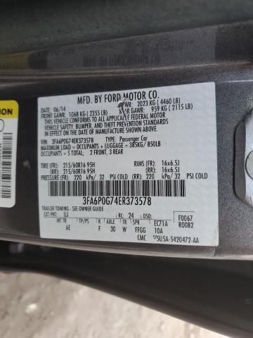 VIN 3FA6P0G74ER373578 2014 Ford Fusion, S no.12