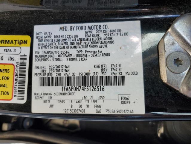 VIN 1FA6P0H74F5126516 2015 Ford Fusion, SE no.12