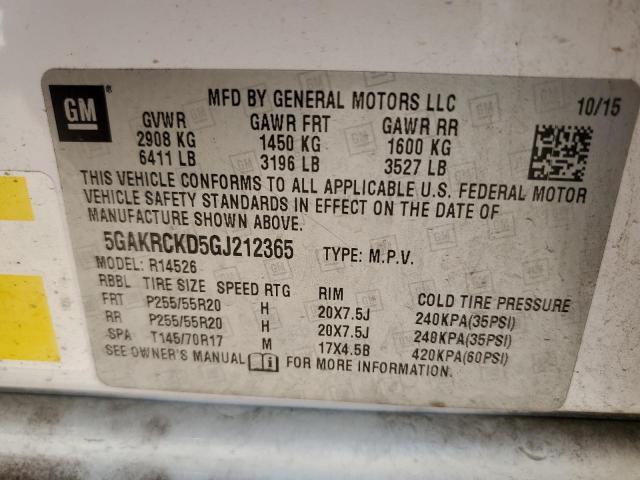 2016 BUICK ENCLAVE - 5GAKRCKD5GJ212365