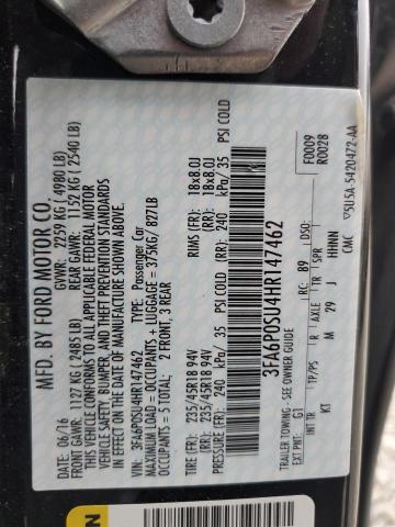 VIN 3FA6P0SU4HR147462 2017 Ford Fusion, Titanium Phev no.12