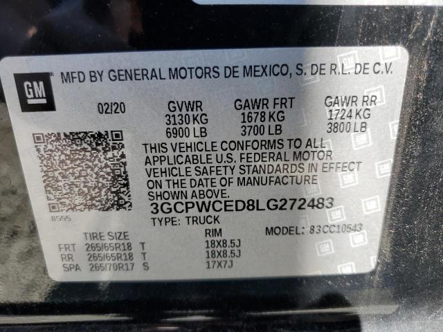 2020 CHEVROLET SILVERADO - 3GCPWCED8LG272483