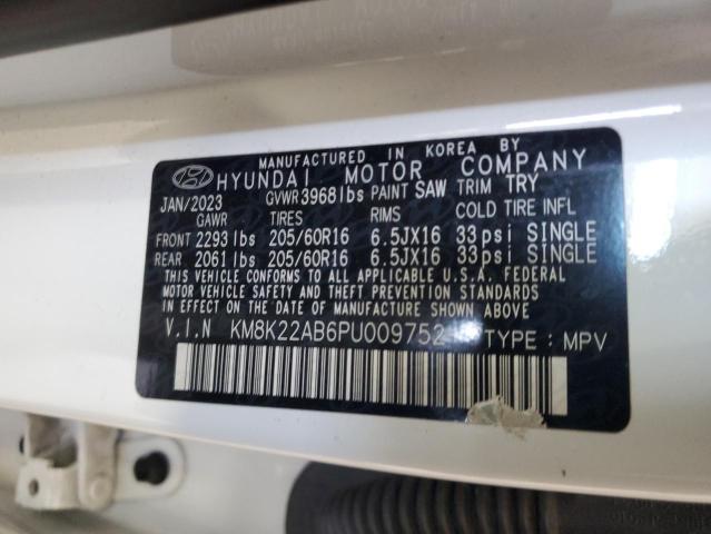 VIN KM8K22AB6PU009752 2023 Hyundai Kona, SE no.12